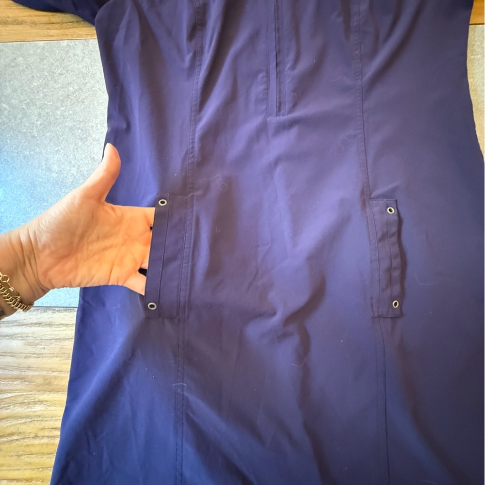 Peck & Peck Weekend Stretch Half Zip Athleisure Midi Dress Purple Size Medium - Picture 8 of 8